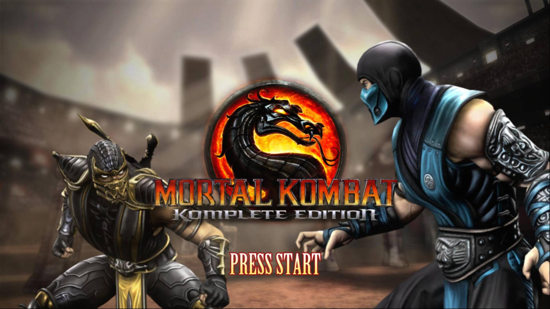 Mortal Kombat title screen for Xbox 360